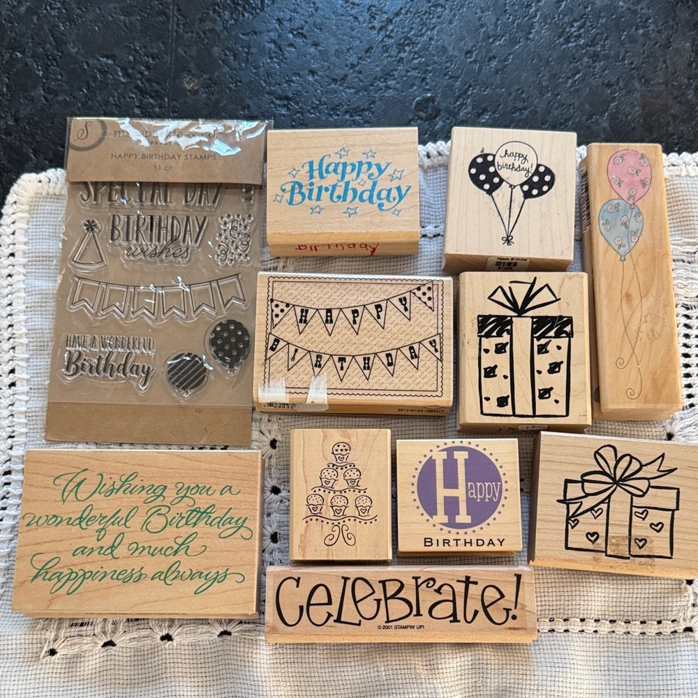 Assorted Birthday Rubber Stamps
